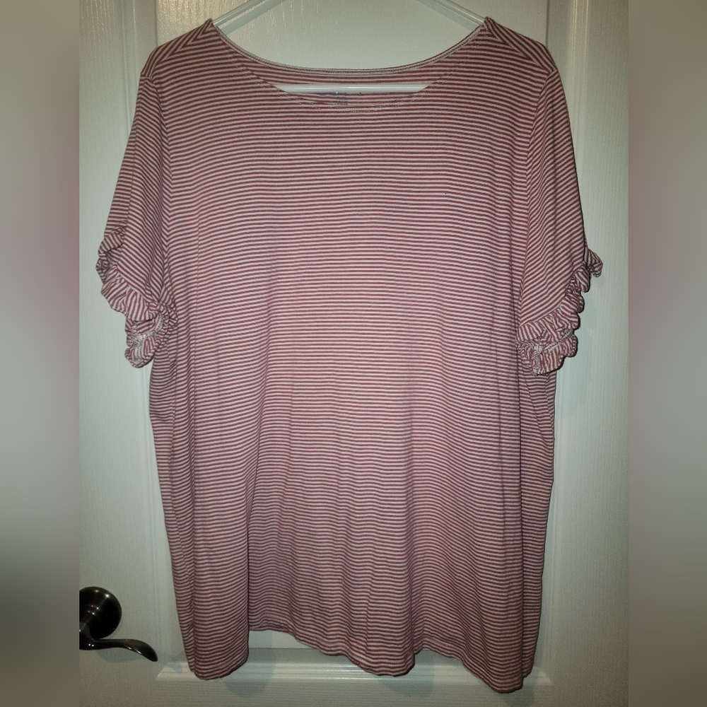 Loft red and white striped t-shirt